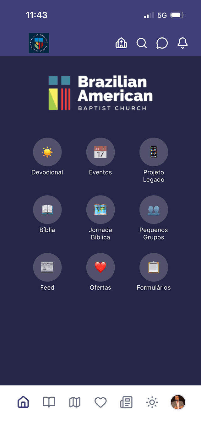 Earlier branded church app preview